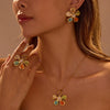 Wholesale Earrings Stainless Steel 18K Gold Electroplated Flower Pattern Hammered Style For Women