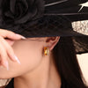 Wholesale Earrings 316L Stainless Steel 18K Gold Electroplated Geometric Crescent Shape For Women