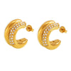 Wholesale Earrings 316L Stainless Steel 18K Gold Electroplated Geometric Crescent Shape For Women