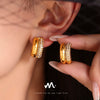 Wholesale Earrings 316L Stainless Steel 18K Gold Electroplated Geometric Crescent Shape For Women