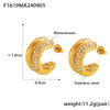 Wholesale Earrings 316L Stainless Steel 18K Gold Electroplated Geometric Crescent Shape For Women