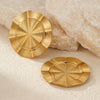 Wholesale Earrings Stainless Steel 18K Gold Electroplated Geometric Round Compass Style