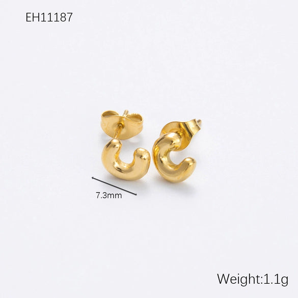 Wholesale Earrings Stainless Steel 18K Gold Electroplated Letter Style For Women