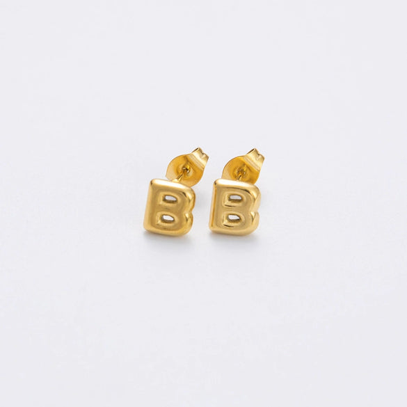 Wholesale Earrings Stainless Steel 18K Gold Electroplated Letter Style For Women