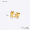 Wholesale Earrings Stainless Steel 18K Gold Electroplated Letter Style For Women