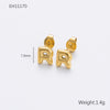 Wholesale Earrings Stainless Steel 18K Gold Electroplated Letter Style For Women