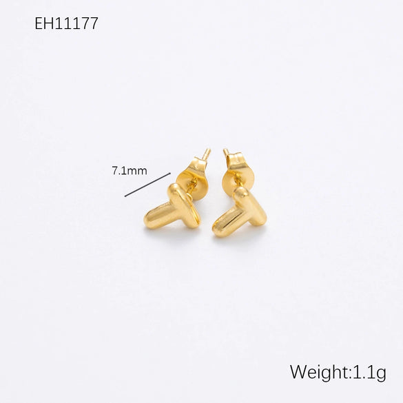Wholesale Earrings Stainless Steel 18K Gold Electroplated Letter Style For Women