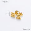 Wholesale Earrings Stainless Steel 18K Gold Electroplated Letter Style For Women