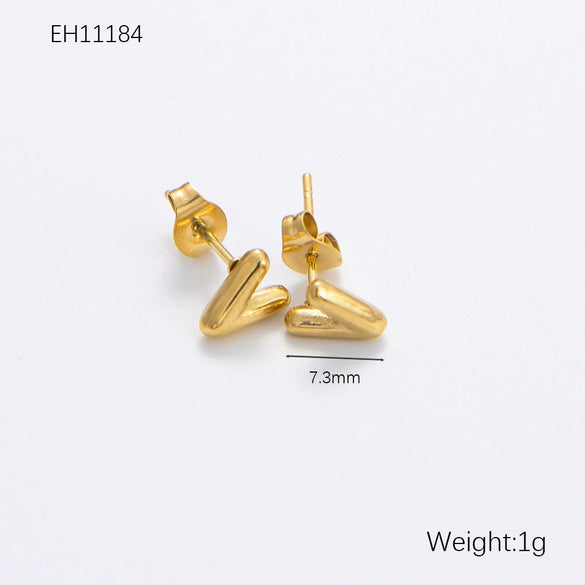Wholesale Earrings Stainless Steel 18K Gold Electroplated Letter Style For Women
