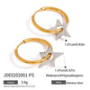 Wholesale Earrings Stainless Steel 18K Gold Electroplated Minima Style Love Hollow Star