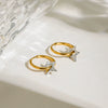 Wholesale Earrings Stainless Steel 18K Gold Electroplated Minima Style Love Hollow Star
