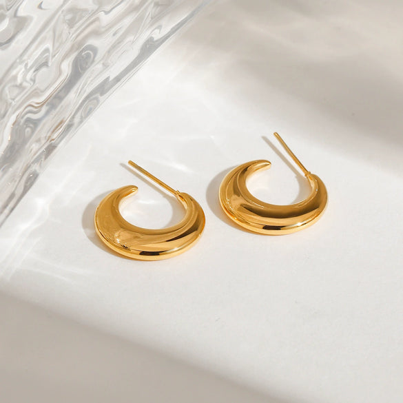 Wholesale Earrings Stainless Steel 18K Gold Geometric Electroplated Style