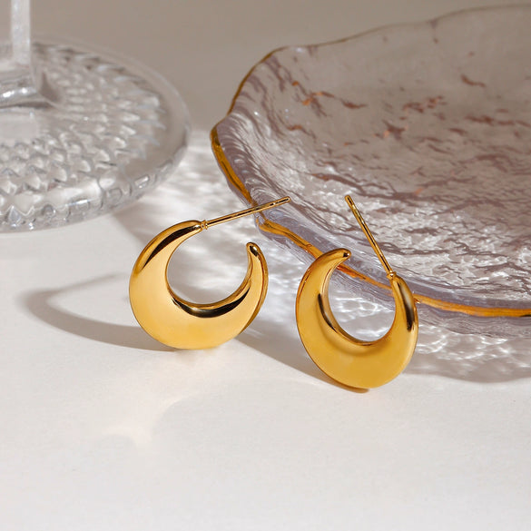 Wholesale Earrings Stainless Steel 18K Gold Geometric Electroplated Style