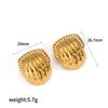 Wholesale Earrings Stainless Steel 18K Gold Geometric Pattern Diamond Inlay Women's
