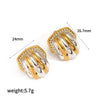 Wholesale Earrings Stainless Steel 18K Gold Geometric Pattern Diamond Inlay Women's