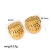 Wholesale Earrings Stainless Steel 18K Gold Geometric Pattern Diamond Inlay Women's