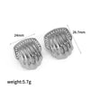 Wholesale Earrings Stainless Steel 18K Gold Geometric Pattern Diamond Inlay Women's