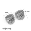 Wholesale Earrings Stainless Steel 18K Gold Geometric Pattern Diamond Inlay Women's