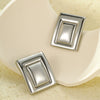 Wholesale Earrings Stainless Steel 18K Gold Geometric Rectangular Vintage Electroplated
