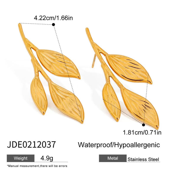 Wholesale Earrings Stainless Steel 18K Gold Geometric Style Electroplated