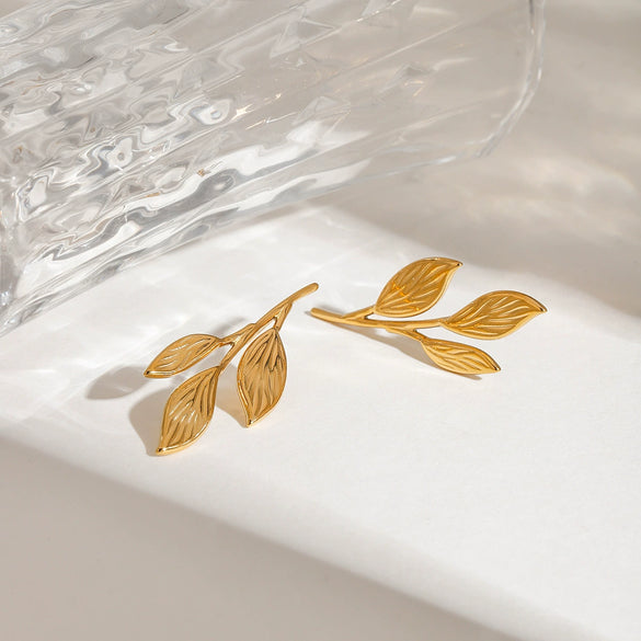 Wholesale Earrings Stainless Steel 18K Gold Geometric Style Electroplated
