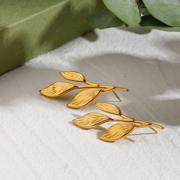 Wholesale Earrings Stainless Steel 18K Gold Geometric Style Electroplated