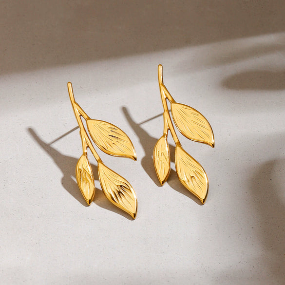 Wholesale Earrings Stainless Steel 18K Gold Geometric Style Electroplated