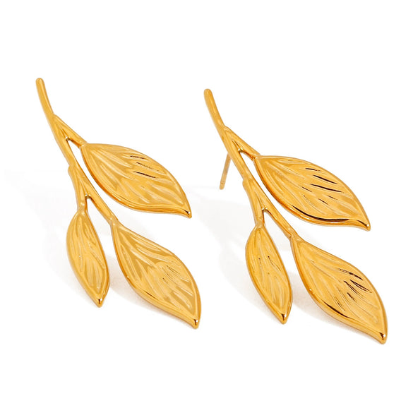 Wholesale Earrings Stainless Steel 18K Gold Geometric Style Electroplated