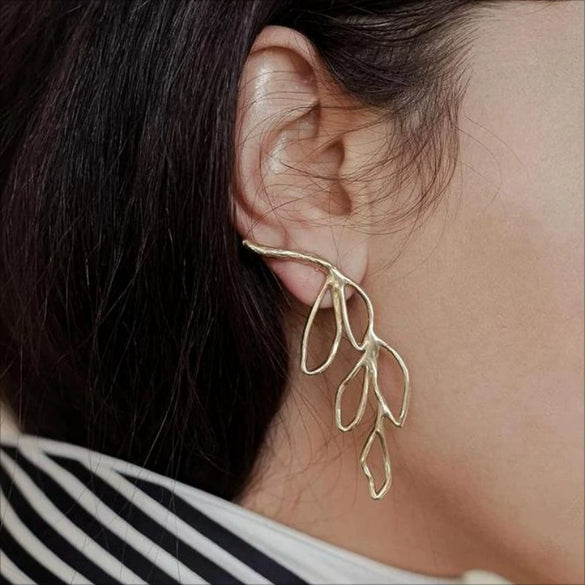 Wholesale Earrings Stainless Steel 18K Gold Geometric Style Electroplating