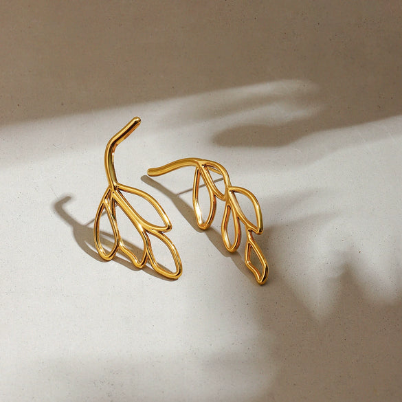Wholesale Earrings Stainless Steel 18K Gold Geometric Style Electroplating