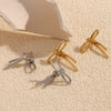 Wholesale Earrings Stainless Steel 18K Gold Plated Bow Tie Butterfly Style For Women
