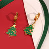 Wholesale Earrings Stainless Steel 18K Gold Plated Cartoon Christmas Tree Design