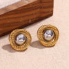 Wholesale Earrings Stainless Steel 18K Gold Plated Casting Geometric Pattern For Women