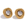 Wholesale Earrings Stainless Steel 18K Gold Plated Casting Geometric Pattern For Women