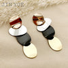 Wholesale Earrings Stainless Steel 14K Gold Plated French Retro Simple Multicolor Irregular Round Geometric Style