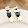 Wholesale Earrings Stainless Steel 14K Gold Plated French Retro Simple Multicolor Irregular Round Geometric Style