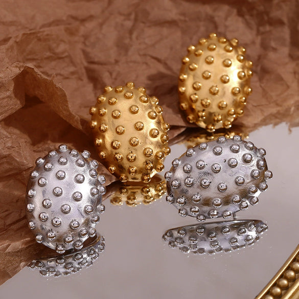 Wholesale Earrings Stainless Steel 18K Gold Plated Geometric Cactus Ball Hedgehog Design For Women