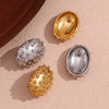 Wholesale Earrings Stainless Steel 18K Gold Plated Geometric Cactus Ball Hedgehog Design For Women