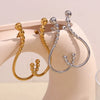 Wholesale Earrings Stainless Steel 18K Gold Plated Geometric Fashion Design For Women
