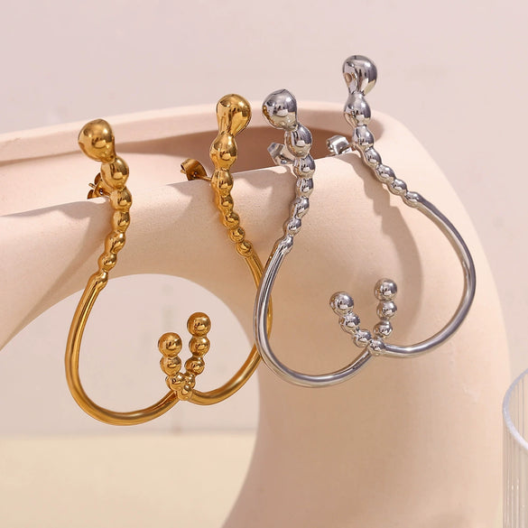 Wholesale Earrings Stainless Steel 18K Gold Plated Geometric Fashion Design For Women