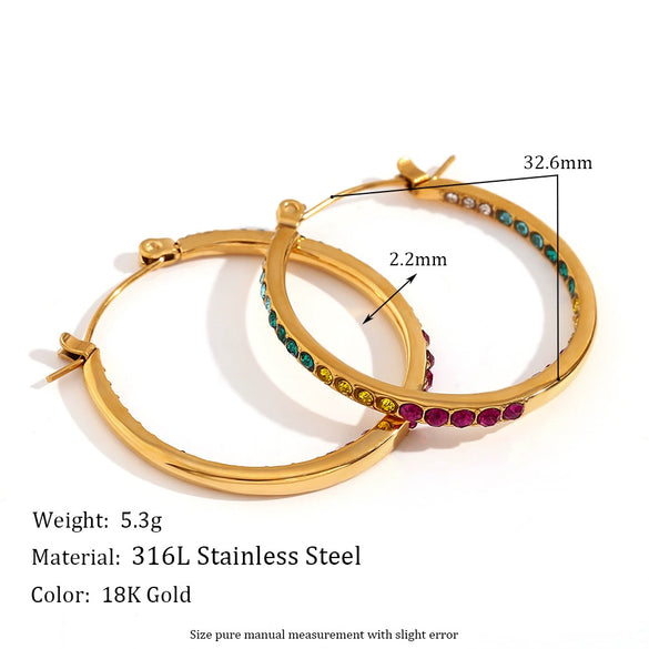 Wholesale Earrings Stainless Steel 18K Gold Plated Geometric Fashion For Women