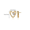 Wholesale Earrings Stainless Steel 18K Gold Plated Geometric Heart Texture Asymmetrical For Women