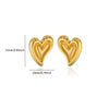 Wholesale Earrings Stainless Steel 18K Gold Plated Geometric Heart Texture Asymmetrical For Women