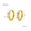 Wholesale Earrings Stainless Steel 18K Gold Plated Geometric Inlaid Zircon