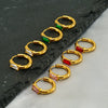 Wholesale Earrings Stainless Steel 18K Gold Plated Geometric Inlaid Zircon
