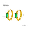 Wholesale Earrings Stainless Steel 18K Gold Plated Geometric Inlaid Zircon