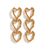 Wholesale Earrings Stainless Steel 18K Gold Plated Geometric Peach Heart Style