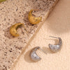 Wholesale Earrings Stainless Steel 18K Gold Plated Geometric Pearshaped Retro Style For Women