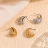 Wholesale Earrings Stainless Steel 18K Gold Plated Geometric Pearshaped Retro Style For Women