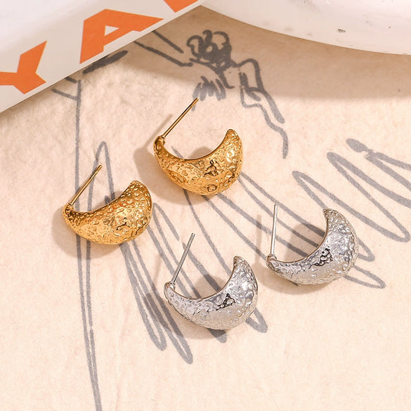 Wholesale Earrings Stainless Steel 18K Gold Plated Geometric Pearshaped Retro Style For Women